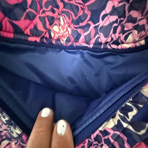 Vera Bradley Pink and Navy Floral Computer Shoulder Bag - Picture 10 of 10